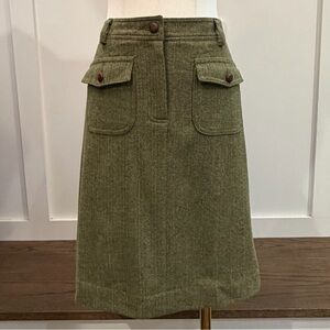 Lilly Pulitzer Vintage Olive Green Skirt Black Garment Label Size 10